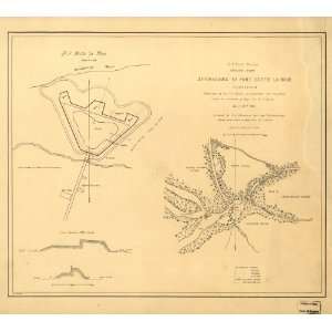  Civil War Map Approaches to Fort Butte La Rose, Louisiana 