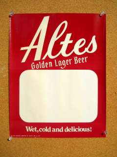 National Brewing Altes Beer Sign Baltimore MD POP Advertising Poster 