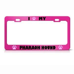  Pharaoh Hound Paw Love Pet Dog Metal license plate frame 