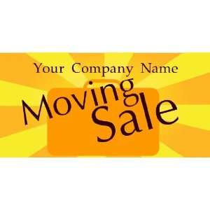  3x6 Vinyl Banner   Moving Sale Yellow Burst and Rectangle 