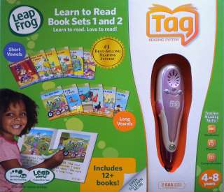 Leapfrog Tag Reading System Set with 12 Books, Short and Long Vowels 