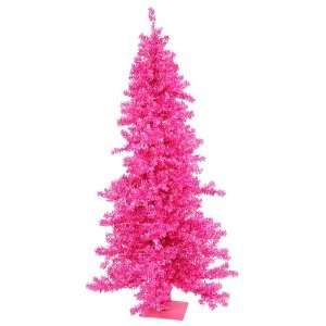  6 x 40 Hot Pink Wide Cut Christmas Tree w/ 200 Pink Mini 