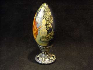 Small Wooden Russian decorated Egg K.Y. Belarus  