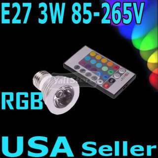 Remote Control 16 Color E27 RGB LED Bulb Light 85 240V  