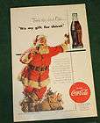 Vintage 1954 Coca Cola Coke Santa Christmas Ad Nat Geo