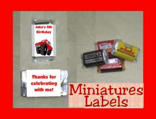 Tractor Monster Truck Mini Miniature Candy Bar Wrappers  