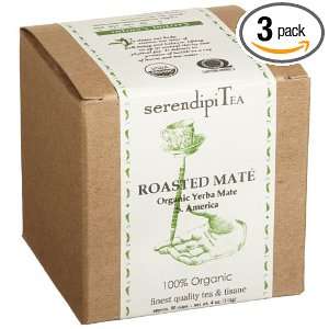 SerendipiTea Roasted Mate, Organic Yerba Mate, 4 Ounce Boxes (Pack of 