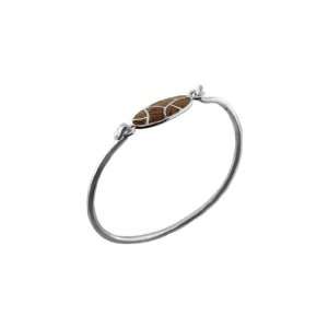  Sterling Silver Bangle with Wood Inlay Jewelry