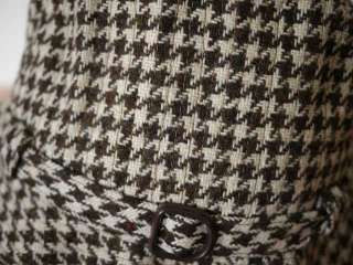   50s STETSON Wool Tweed Houndstooth Bucket Fedora Rain Hat 7 1/8  