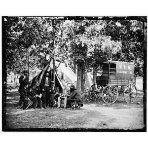  Civil War Reprint Bealeton, Va. Group at tent and wagon of 