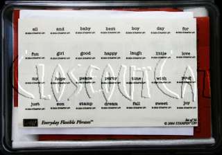STAMPIN UP Everyday Flexible Phrases STAMP SET 56 Words NEW UM Double 