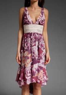 NWT Free People Anthropologie Maroon floral garden dress S 6 Retail 