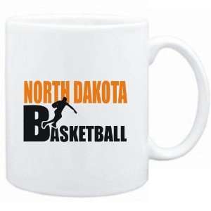  Mug White  North Dakota ALL B ASKETBALL  Usa States 