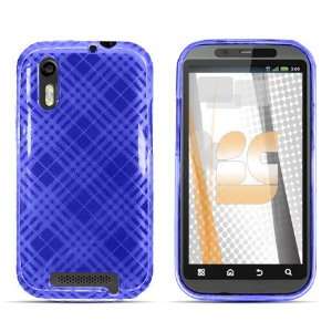   Phone Cover Case Blue Plaid For Motorola DROID BIONIC Cell Phones