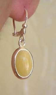 BALTIC CITRINE, WHITE, HONEY or GREEN AMBER & STERLING SILVER EURO 