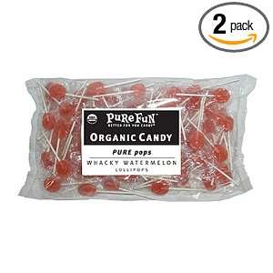 Pure Fun Organic Candy Whacky Watermelon Pure Pops, 24 Ounce Packages 