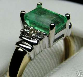 AAA QUALITY CLEAN NATURAL COLOMBIAN EMERALD RING NR  