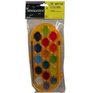  Water Color Paint Set   16 assorted  w/brush. Case Pack 48 