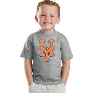   York Mets Youth Grey Cooperstown Retro Logo T Shirt