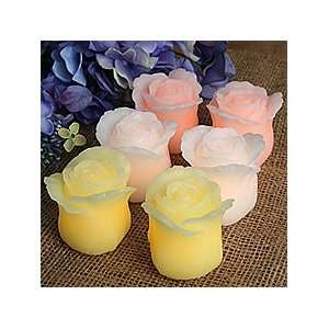  Battery Operated Wax Rose Bud LED Tealights Set of 6