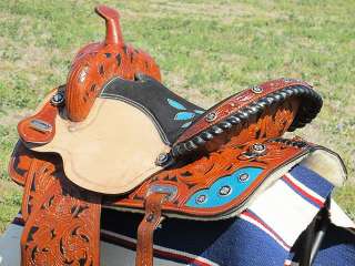 ZS115 Western Barrel Racing Trail Pleasure Saddle With Bridle Breast 