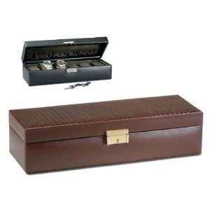 Ragar Genuine Leather Watch Box   Brown (Brown) (3.75H x 13W x 4.5D 