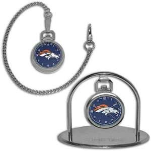  Broncos Game Time Mens NFL Pocket Watch & Stand Sports 