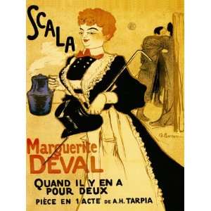  SCALA WOMAN MARGUERITE DEVAL FRENCH VINTAGE POSTER REPRO 