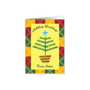  Maine Holiday Greetings Primitive Country Christmas Card 