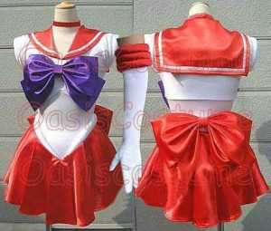 Sailor Moon Sailor Mars Raye Cosplay Costume w/ gloves  