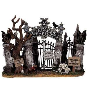   Spooky Town Village Cemetery Gate Table Piece #43421