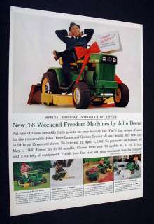 JOHN DEERE Weekend Freedom Machines tractor 1967 Ad  