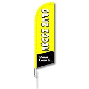  7ft Yellow Real Estate Open House Feather Flag Kit 