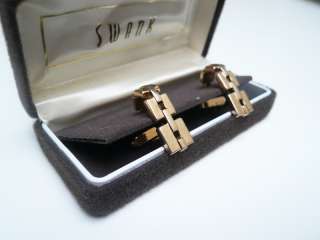 SWANK Vintage Pair Wraparound Rose Gold Cufflinks Boxed;  