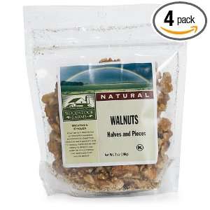 Woodstock Farms Walnuts, Halves and Pieces, 7 Ounce Bags (Pack of 4 