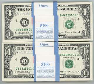 WEB PRESS 1995 NOTE GEM UNC BILL PACK 5   $1 BILLS RARE $1 ORIGIONAL 