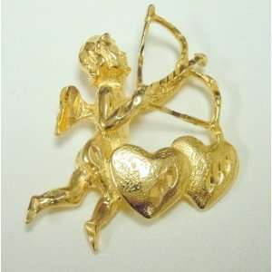  14k Yellow Gold Cupid/Angel with Hearts 