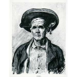  1901 Print Portrait Pedro Man Catalonia Spain Costume Fashion 