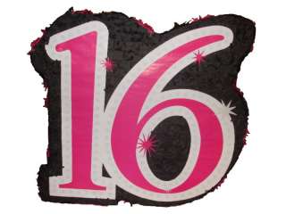 Sweet 16 Number Pinata   Birthday Party Supplies 021505196128  