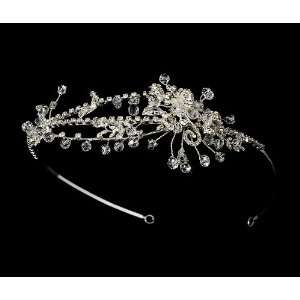  Sterling Silver Crystals Headband Tiara Jewelry