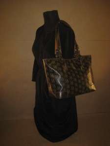   Rare Dark Brown Waxed Canvas DB Tote Shopper Satchel Purse Bag  