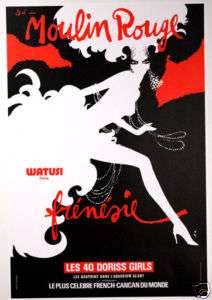 Gruau Lido Moulin Rouge poster Watusi original on linen  