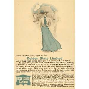  1902 Ad Rock Island Trains Chicago Golden State Limited 