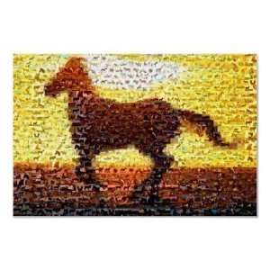  Horse montage mosaic collage Print