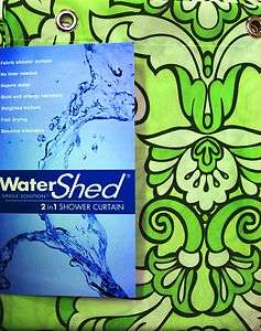 Parc B Smith Watershed Shower Curtain Rococo Scrol Green   NEW  