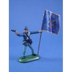  Britains Deetail Civil War Toy Soldiers 20th Maine Flag 