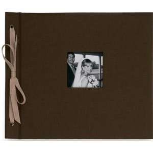    Brown/white tied cloth scrapbook type album 8¾x10¼ by Kolo   8x10