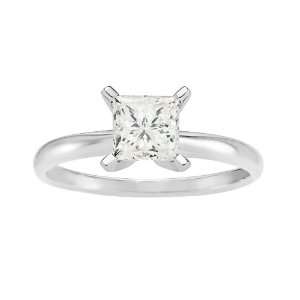 Certified Platinum Classic Princess Cut Engagement Ring (1.0 cttw, H I 