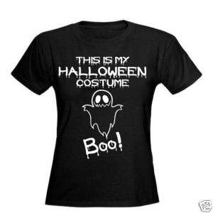   COSTUME LADY FIT T SHIRT   FUNNY GHOST SCREAM SCARE FANCY DRESS BLACK