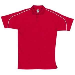  Custom Badger Performance Piped Polo Shirts RED/WHITE AL 